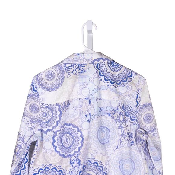 Chico's Women's Shirt Button Up Multicolor Geometric 3/4 Sleeve Blouse Top 1 M/8 - Picture 6 of 7